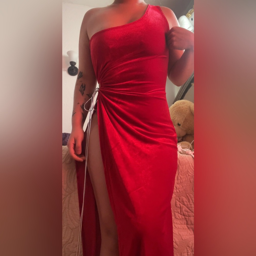 Red long dress